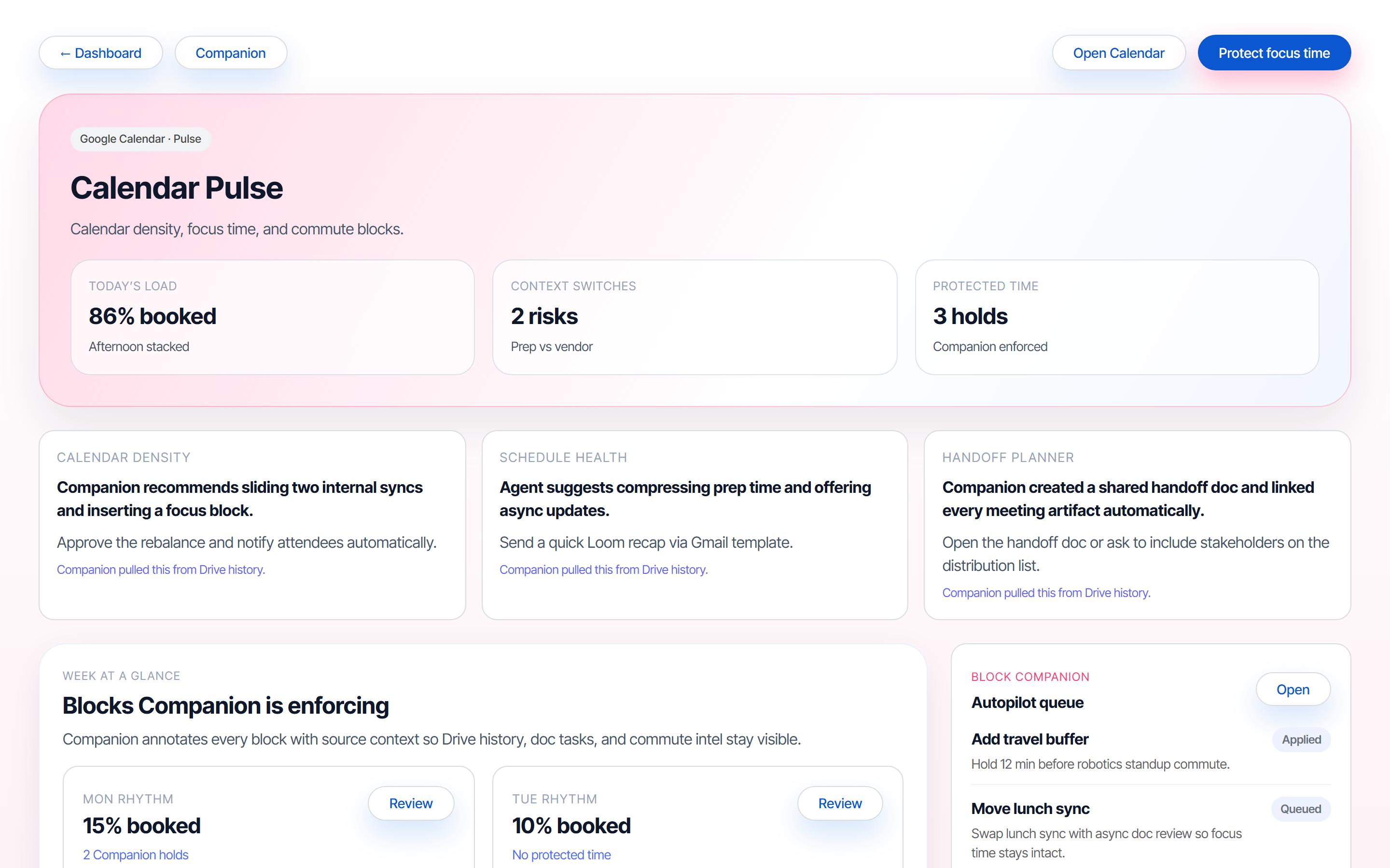 Work Rhythm Optimiser — screenshot