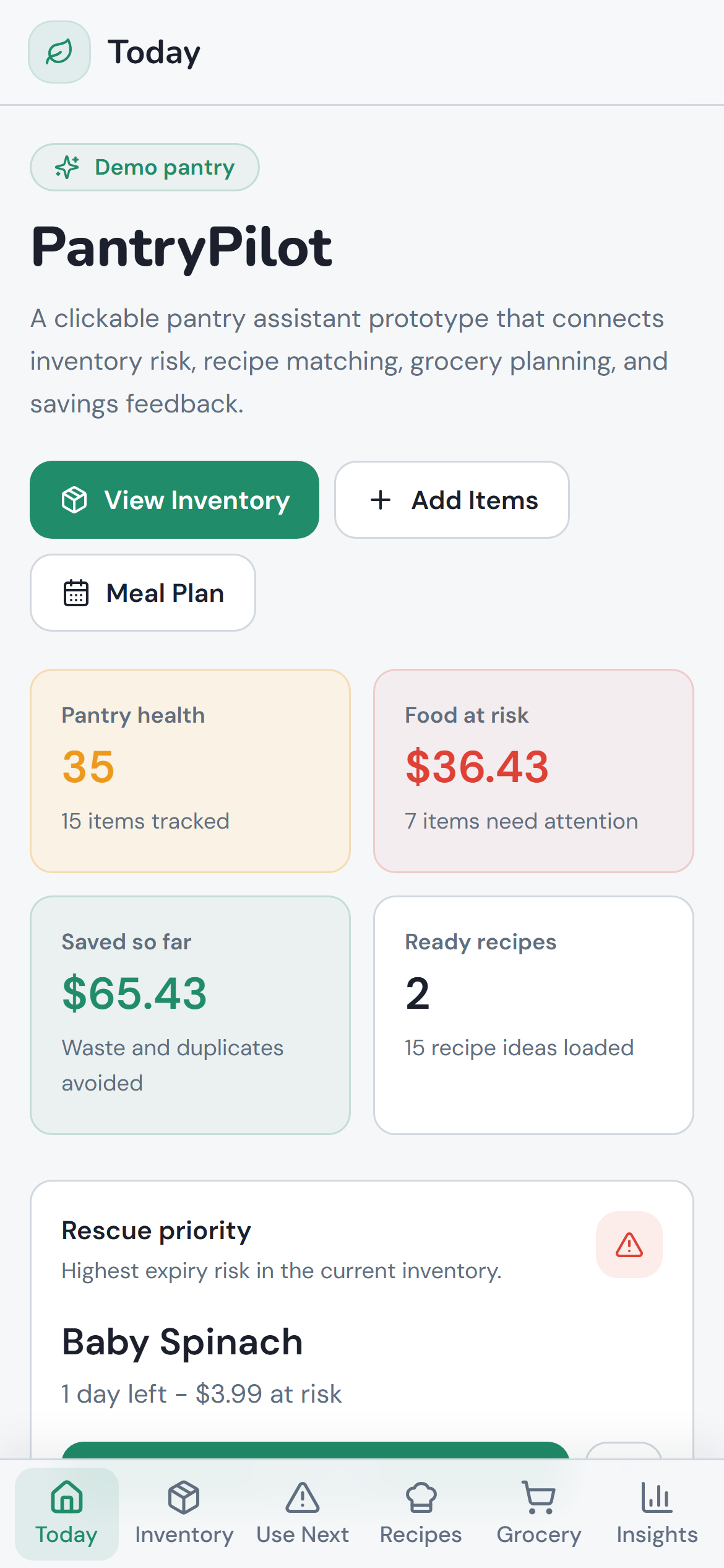 Mobile-first layout — screenshot
