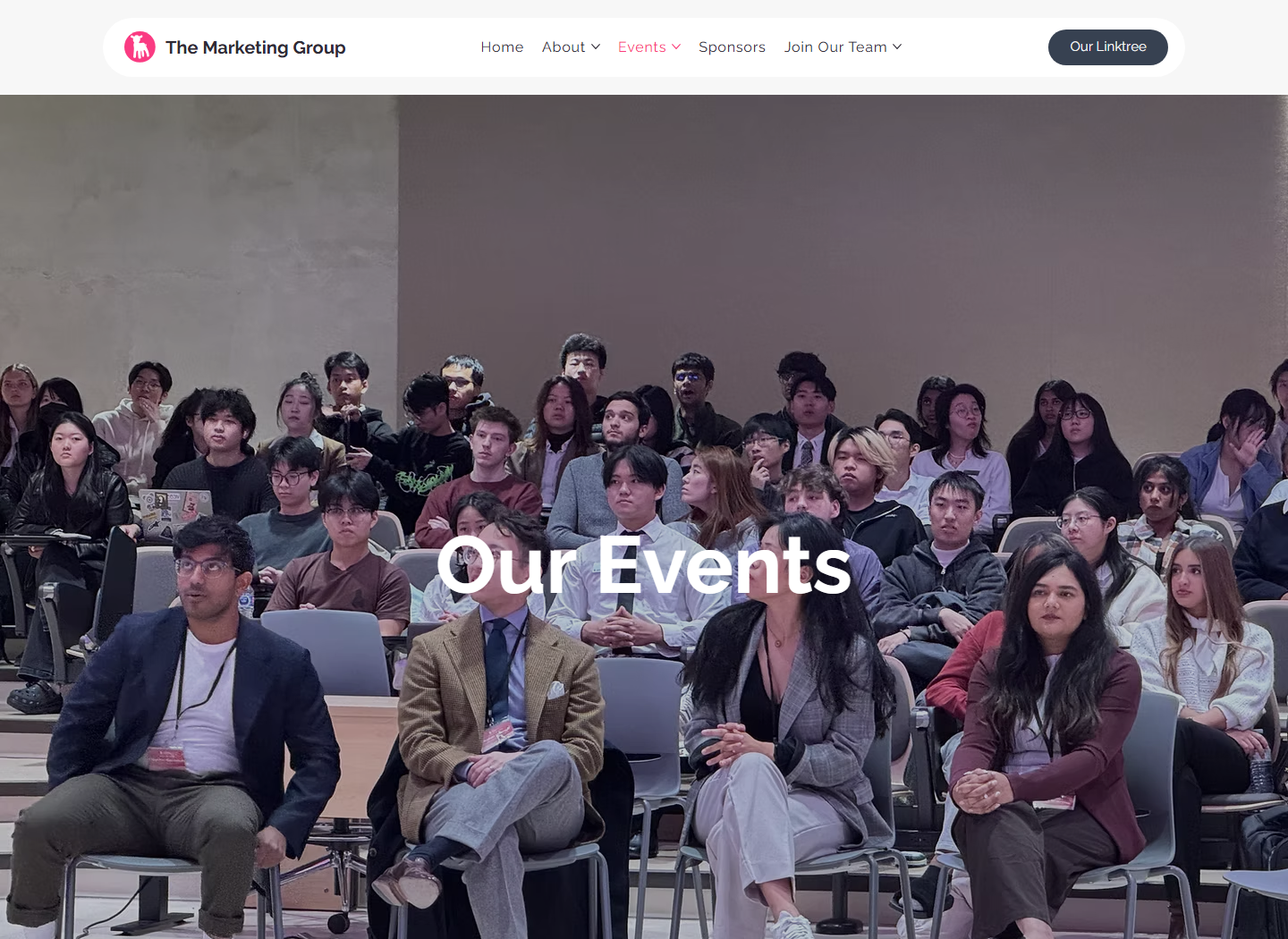 Events page — after