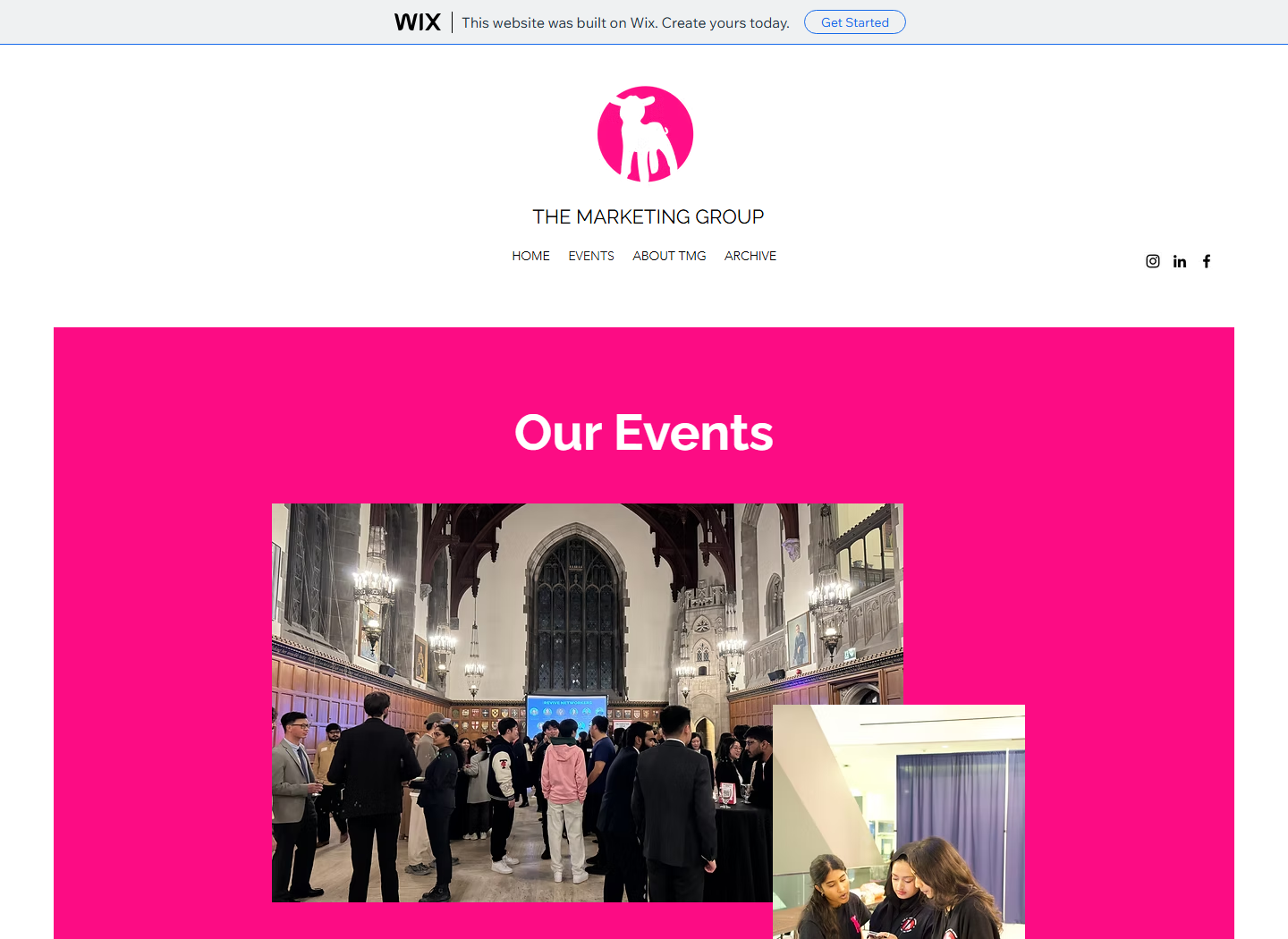 Events page — before