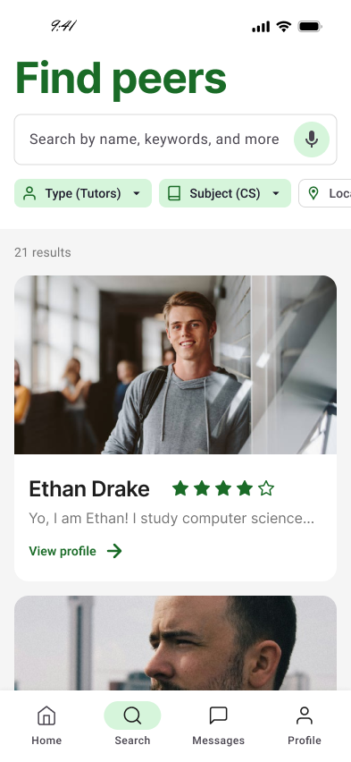 Find Peers with filter-rich matchmaking — screenshot