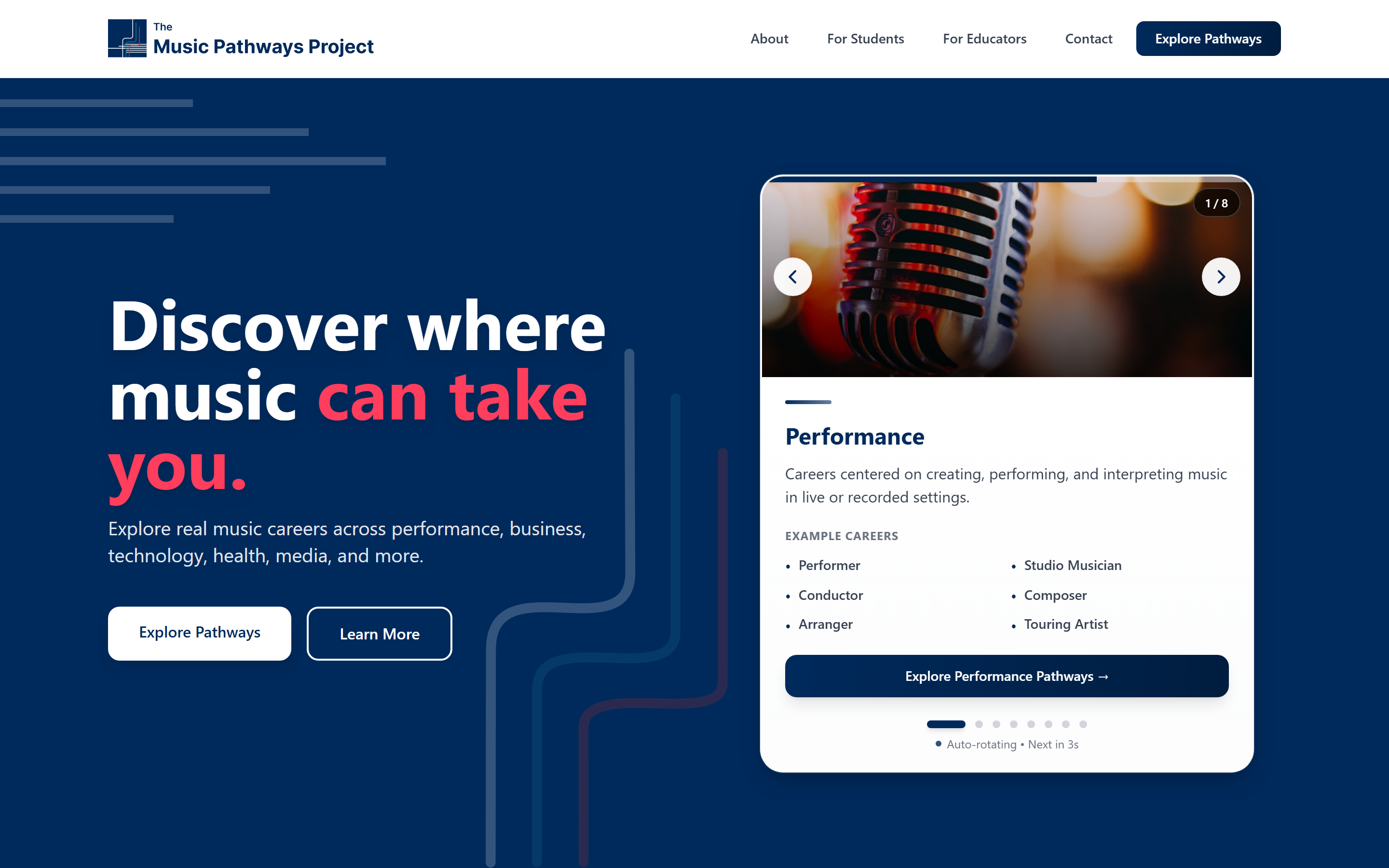 Music Pathways: Brand Design for Career Discovery — hero image