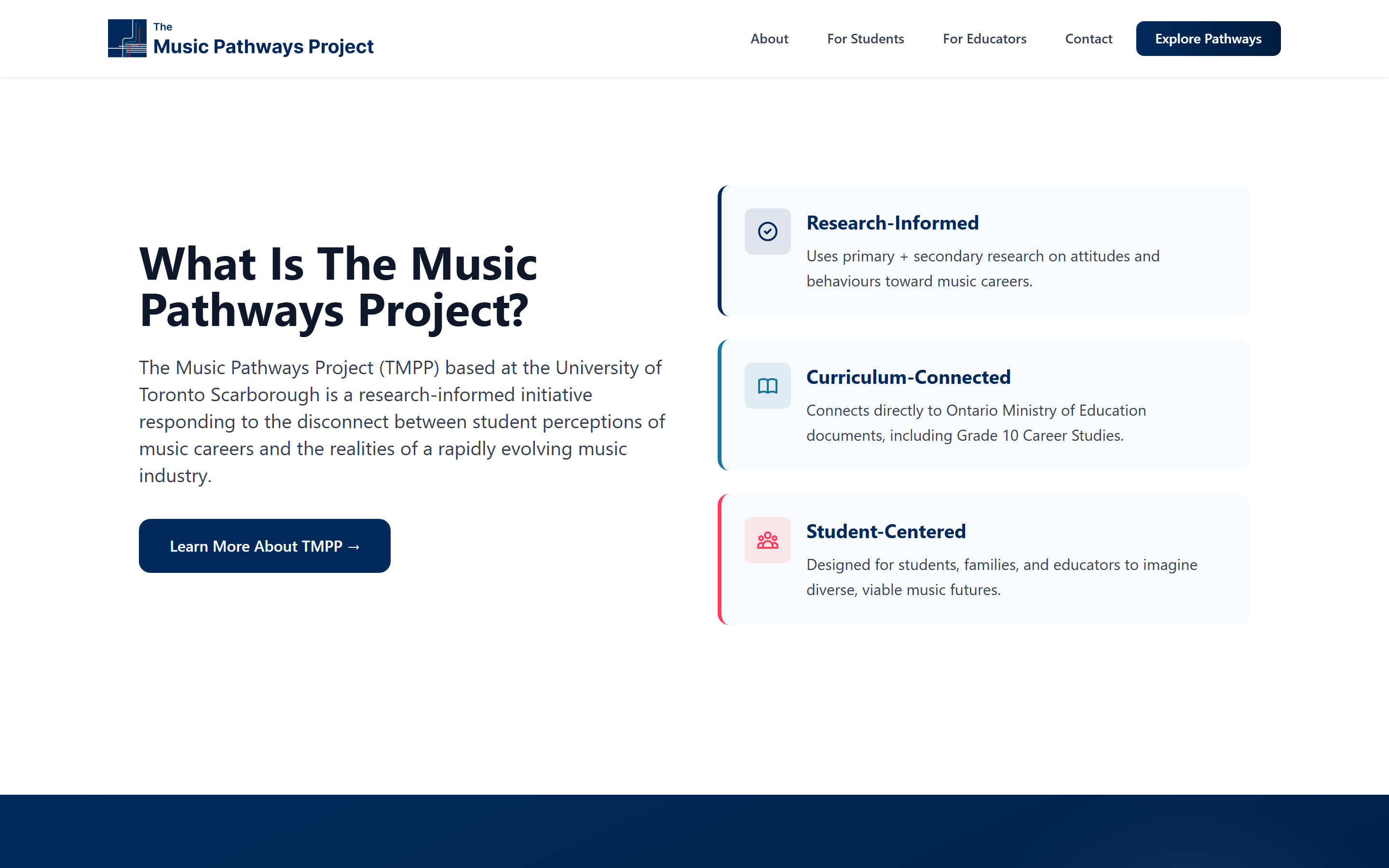Three pillars of the brand — screenshot