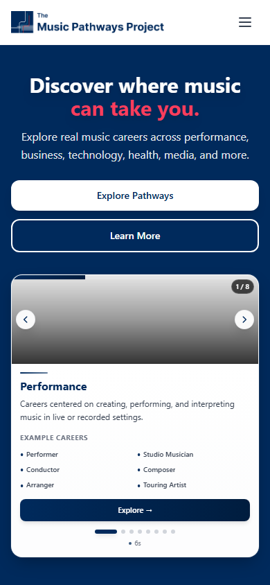 Mobile homepage — after