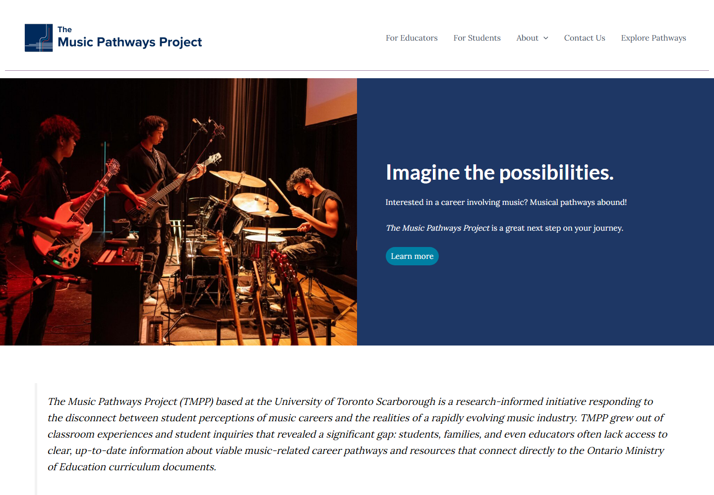 Homepage — before